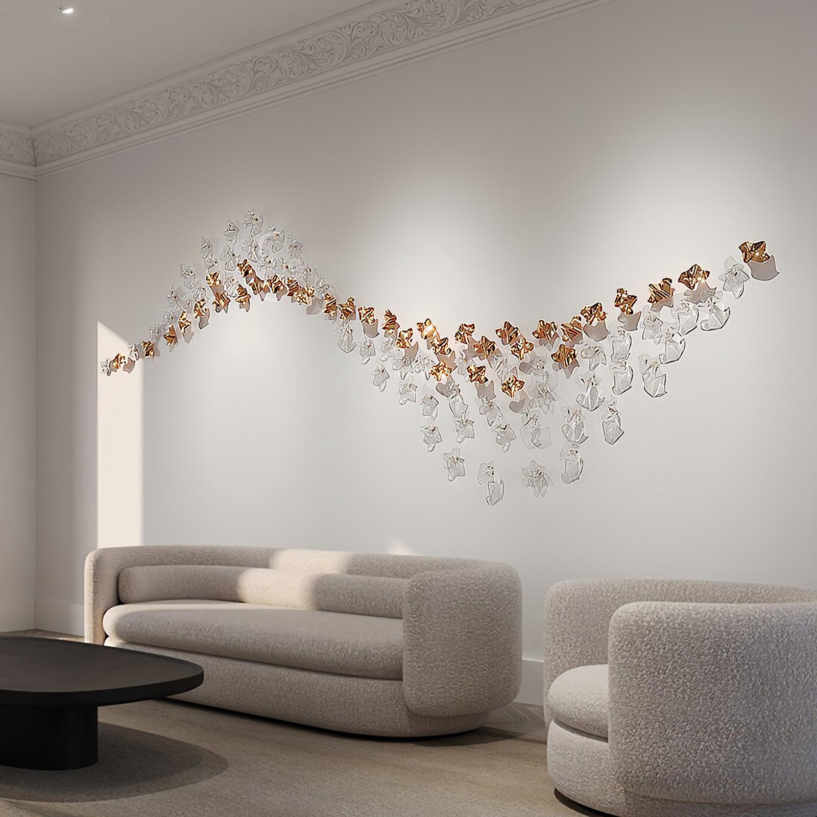 San De Chandelier, Modern Square Glass Spiral Long Pendant Chandelier
